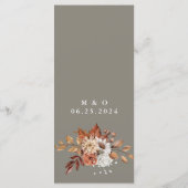 Chute Floral Bouquet Gris Mariage Menu (Dos)