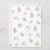 Chute Floral Citrouille Thanksgiving Invitation (Dos)