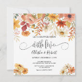 Chute Floral Couples Douche Invitation (Devant)