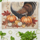 Chute Harverst Rooster Serviette de cuisine (Plié)