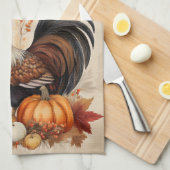 Chute Harverst Rooster Serviette de cuisine (Quart Plié)