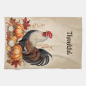Chute Harverst Rooster Serviette de cuisine (Horizontal)