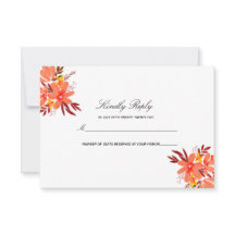 Chute Mariage Floral Orange Or Tan Wedding RSVP