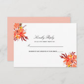 Chute Mariage Floral Orange Or Tan Wedding RSVP (Devant / Derrière)