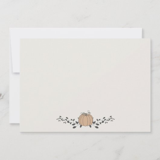 Chute Notre Petit Citrouille Naissance Faire-part (Dos)