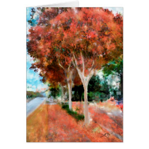 Chute Orange Arbres Art numérique Aquarelle par La