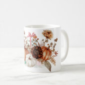 Chute Orange et blanc Citrouille de café Mug (Devant droit)
