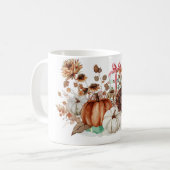 Chute Orange et blanc Citrouille de café Mug (Devant gauche)