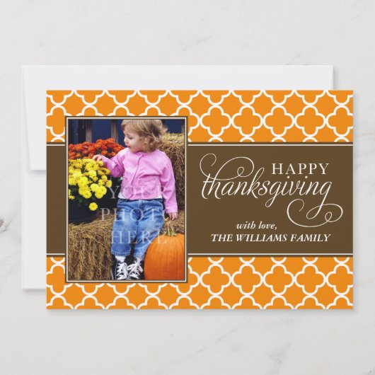 Chute Quatrefoil Cartes Motifs Thanksgiving (Devant)