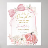 Chute rose Citrouille Coquette Affiche de bienvenu (Devant)
