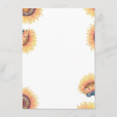 Chute Sunflowers Information Mariage Carte d'invit (Dos)