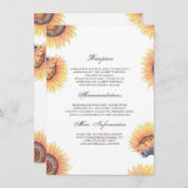Chute Sunflowers Information Mariage Carte d'invit (Devant / Derrière)