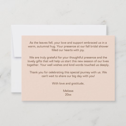 Chute thème boho nuptiale douche mariage merci (Dos)