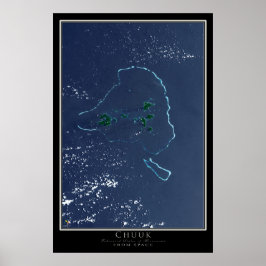 Chuuk Truk Lagoon Micronesia Satellite Map Poster
