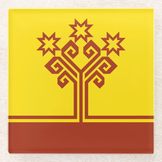 Chuvashia Flag Glazen Onderzetter (Voorkant)