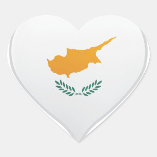 Chypre amour drapeau orgueil autocollant coeur