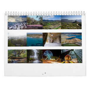 Chypre Calendrier Moyen Deux Pages, Blanc