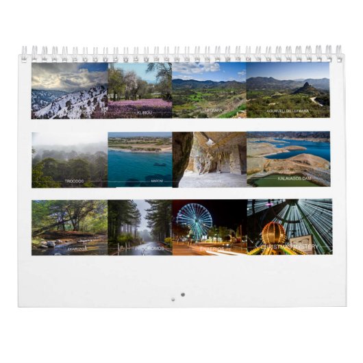 Chypre Calendrier Moyen Deux Pages, Blanc (Dos)
