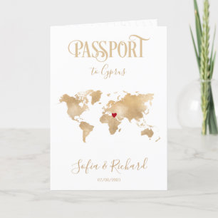 Chypre Carte Mariage Destination Passport Gold