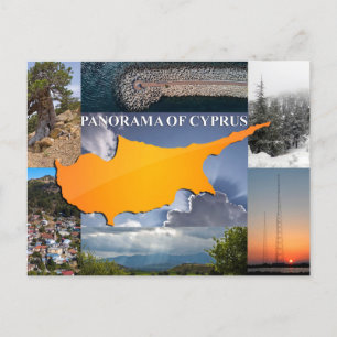 Chypre carte postale panorama île coucher de solei