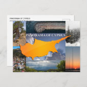 Chypre carte postale panorama île coucher de solei (Devant / Derrière)