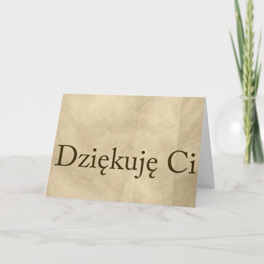 Ci polonais de Dziekuje de note de Merci de beige (Devant)