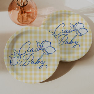 Ciao Baby Amalfi Citroen Blauwe & Gele Babyborrel Papieren Bordje