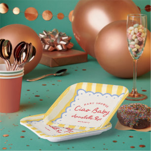 Ciao Baby Baby Shower Persoonlijke Italiaanse gest Papieren Bordje