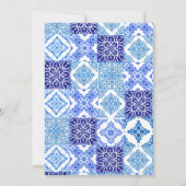 Ciao Baby Blauw Tegel Bloemen Meisje Baby shower Kaart (Achterkant)