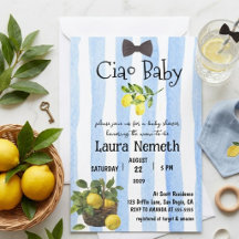 Ciao Baby Blauwe Strepen Citroen Jongen Baby Showe