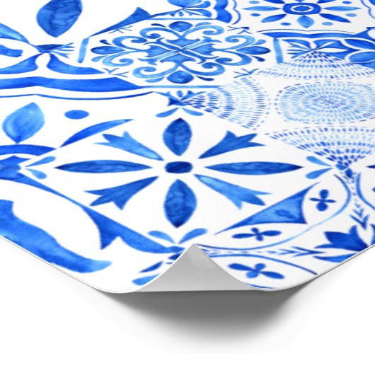 Ciao Baby, Blue Tiles And Lemons Baby Welcome Sign Poster (Hoek)