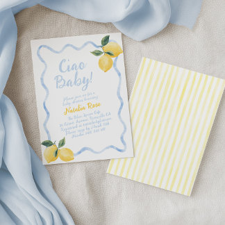 Ciao Baby Citroenen, Italiaanse Baby Shower Blauw Kaart