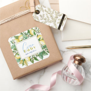 Ciao Baby Citrus Lemon Baby shower Vierkante Sticker