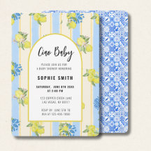 Ciao Baby, Fresh Lemons, Italian Blue Tiles 