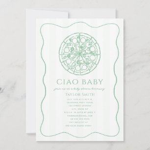 Ciao Baby Groene Pizza Neutrale Baby Shower Kaart