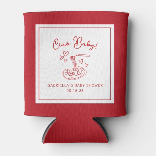 Ciao Baby! Hand getrokken Italiaans Pasta Baby sho Blikjeskoeler (Voorkant)