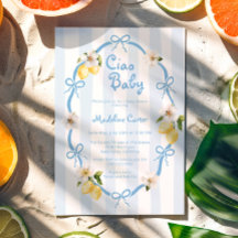 Ciao Baby Italiaans Citroenblauw Bogen Baby shower