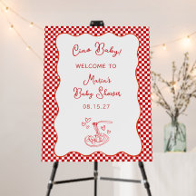 Ciao Baby! Italiaans rode welkomstbord voor babysh