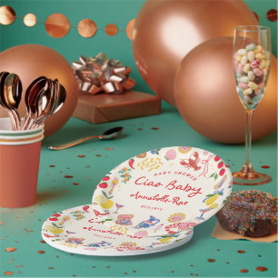Ciao Baby Italiaans Thema Baby Shower Med Papieren Bordje