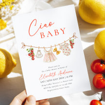 Ciao Baby Italiaanse baby shower uitnodiging