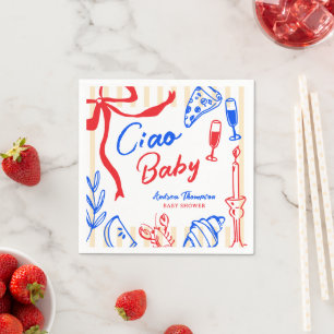 Ciao Baby Italiaanse Bambino Hand Getekende Baby S Servet