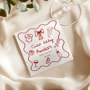 Ciao Baby Italiaanse Pizza Doodle Baby Shower Serv Servet