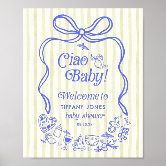 Ciao Baby Italie citrons Baby shower Affiche de bi (Devant)