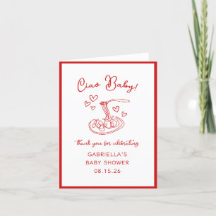 Ciao Baby ! Merci de Baby shower de pâtes rouges i