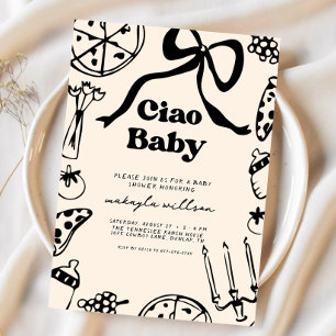 Ciao Baby Pizza Italien Faire-Part de Naissance De
