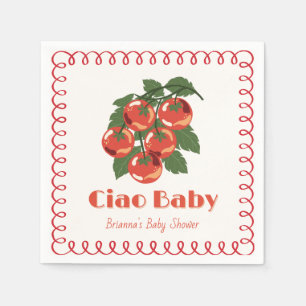 Ciao Baby Rode Tomaat Italiaanse Doodle Baby Showe Servet