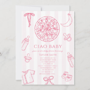 Ciao Baby Roze Pizza Meisje Baby Shower Kaart