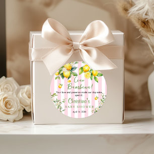 Ciao Bambina Baby Shower Bedankt Ronde Sticker