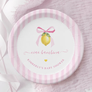 Ciao Bambina Italiaanse citroen baby shower borden Papieren Bordje