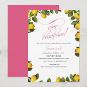 Ciao Bambina Lemons Baby Girl Shower Invitation (Devant / Derrière)